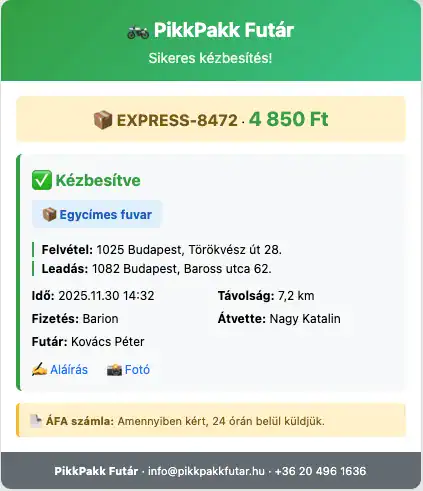 Kézbesítési visszaigazolás